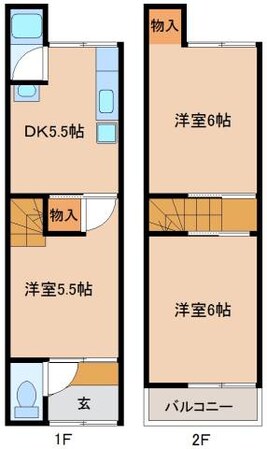 稲津１丁目貸家の物件間取画像